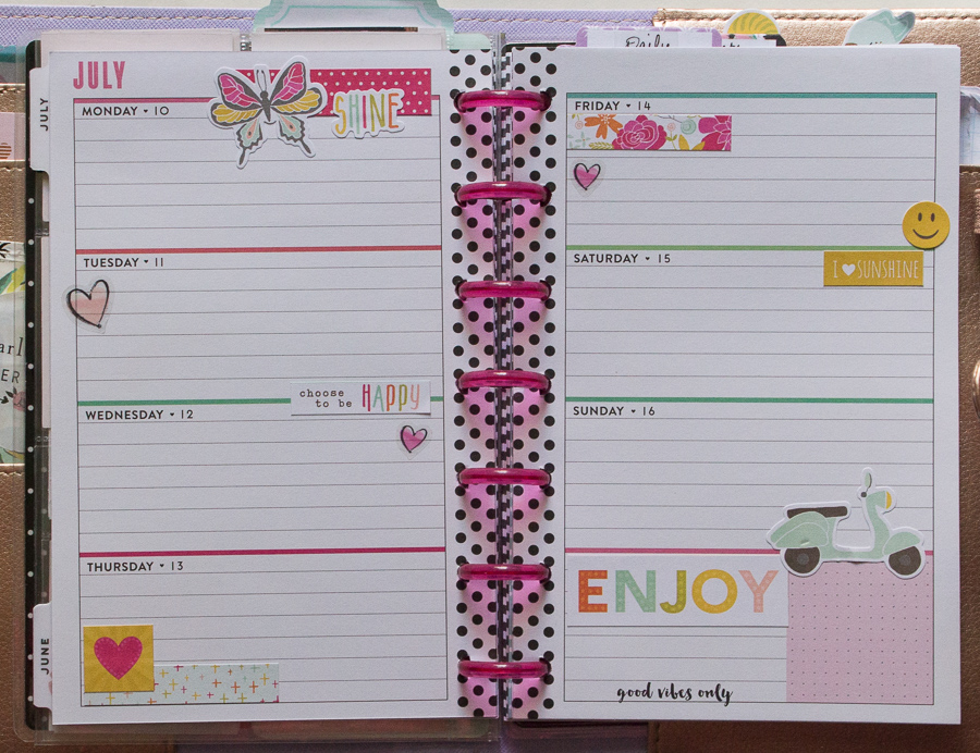 July Mini Happy Planner Weekly Spread | JM Creates