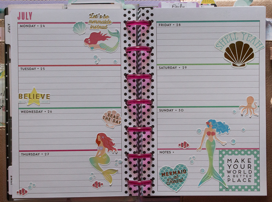 Mini Happy Planner mermaid weekly spread | JM Creates