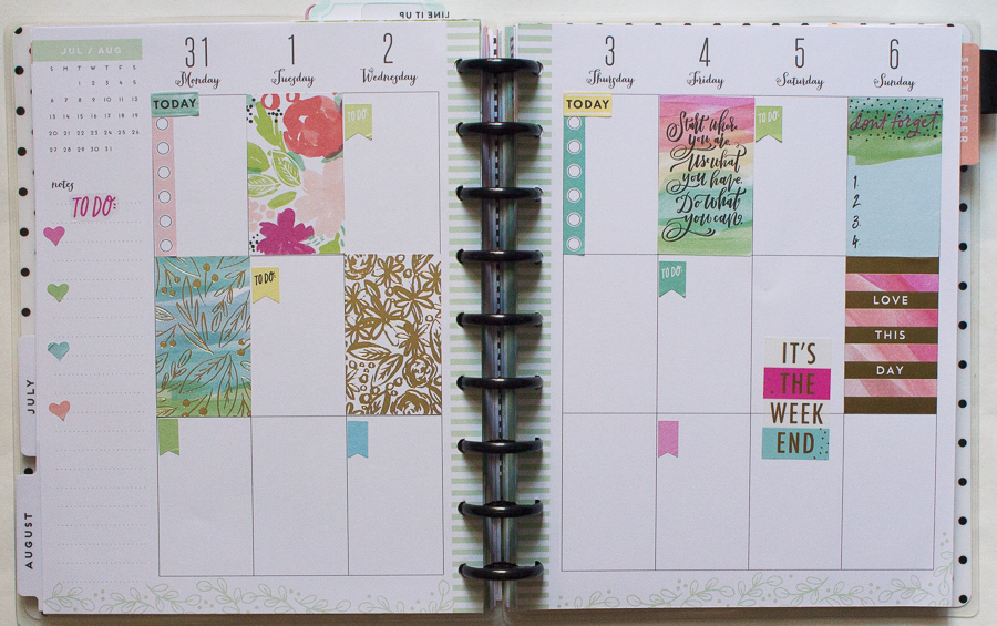 Happy Planner Weekly Spread July 31-Aug 6 | JM Creates
