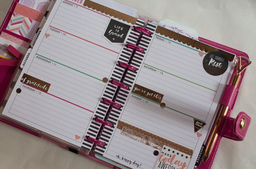 Rose Gold Inspired Mini Happy Planner Spread | JM Creates