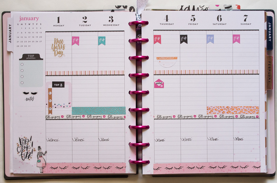 Happy Planner Glam Girl Weekly Spread | JM Creates Blog
