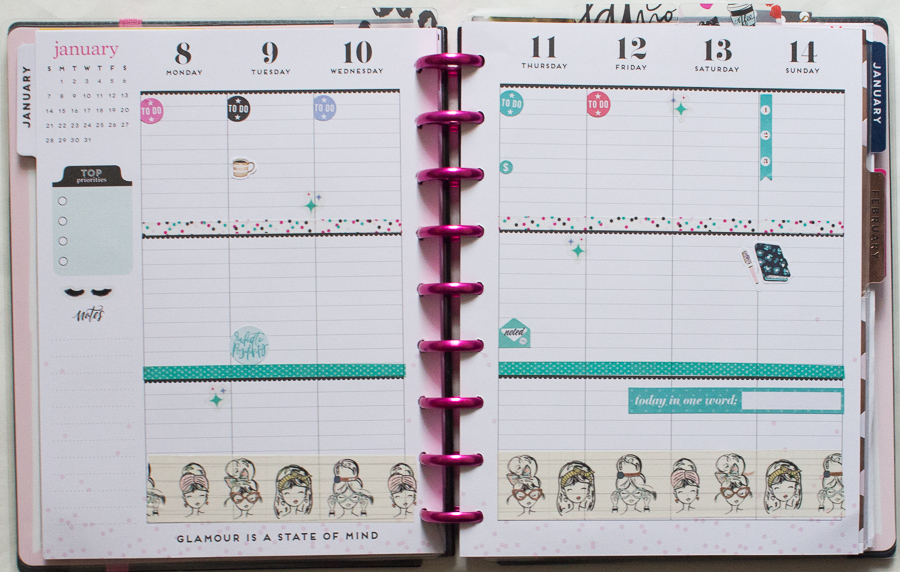 Happy Planner Weekly Spread | Glam Girl | Jan 2018 | JM Creates Blog