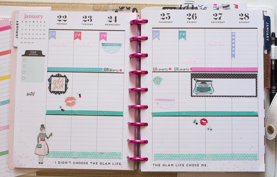 Happy Planner Weekly Spread feat. Glam Girl | JM Creates Blog