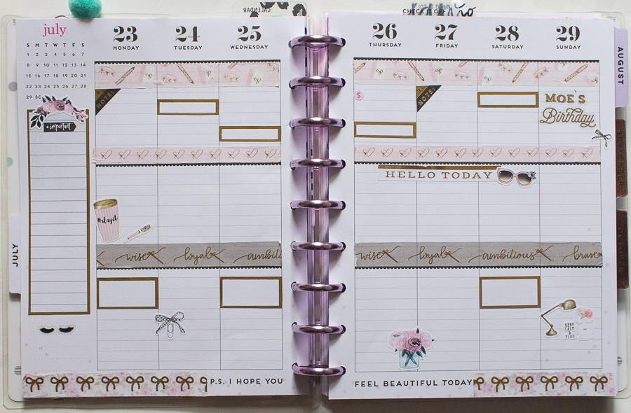 Happy Planner Weekly Spread feat. Simply Gilded | Created by Jen Blog