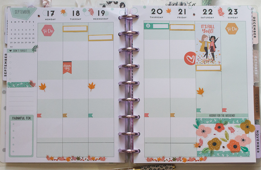 Happy Planner Weekly Spread | Happy Fall | Created by Jen Blog