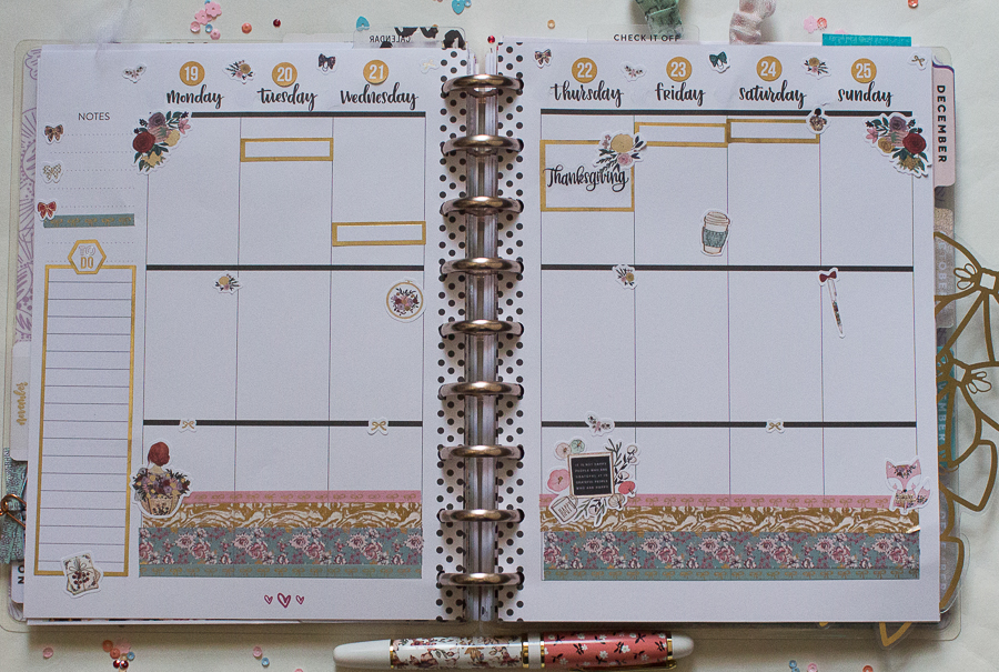 Happy Planner Weekly Spread | Thanksgiving Week | Created by Jen Blog