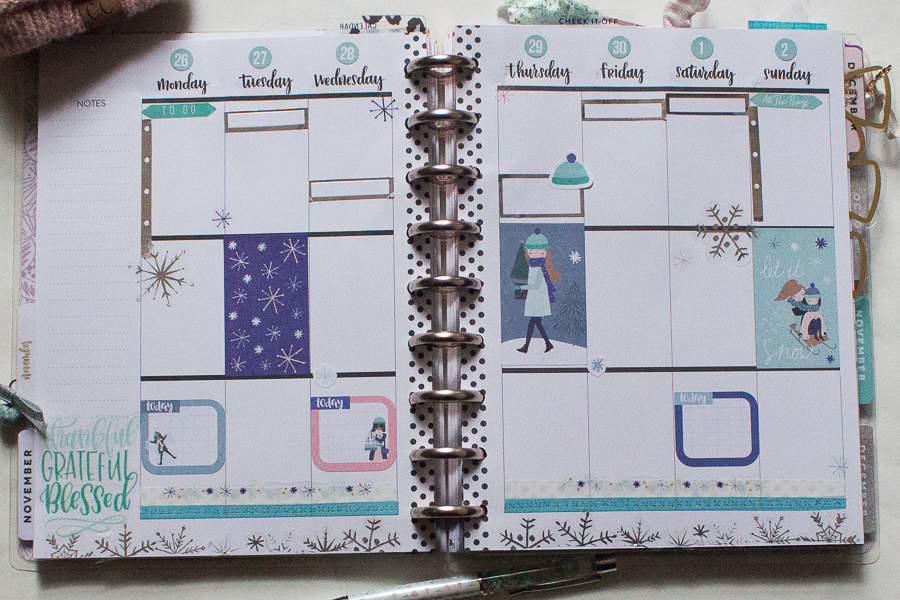 Happy Planner Weekly Spread | Winter Squad Goals | Created by Jen Blog
