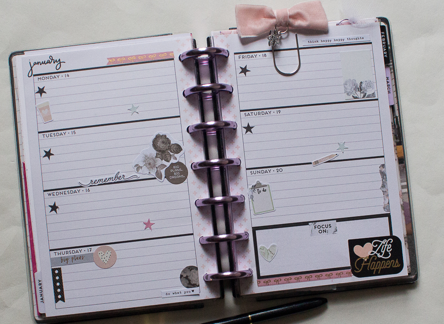 Mini Happy Planner Weekly Spread | Created by Jen Blog