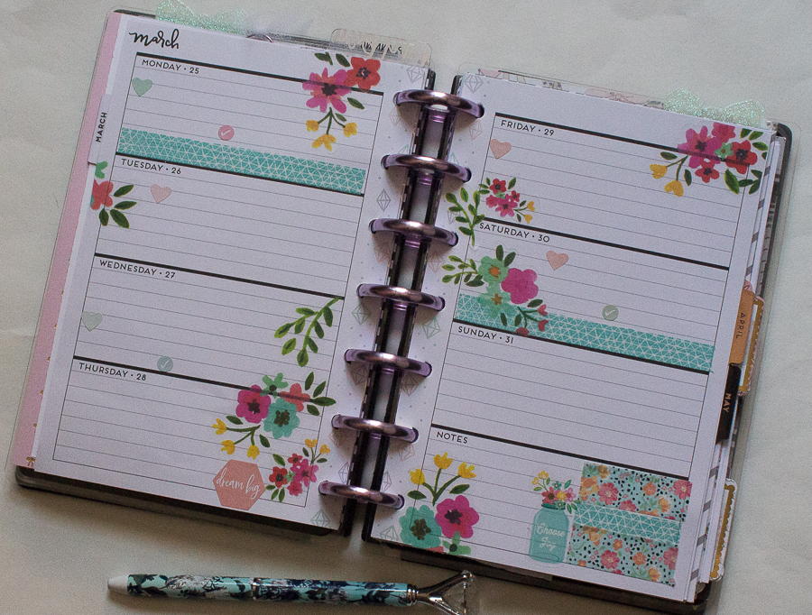Mini Happy Planner Weekly Spread | Created by Jen Blog