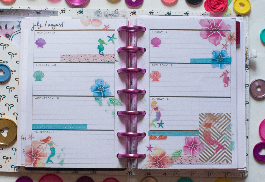 Mini Happy Planner Weekly Spread | Mermaid Vibes